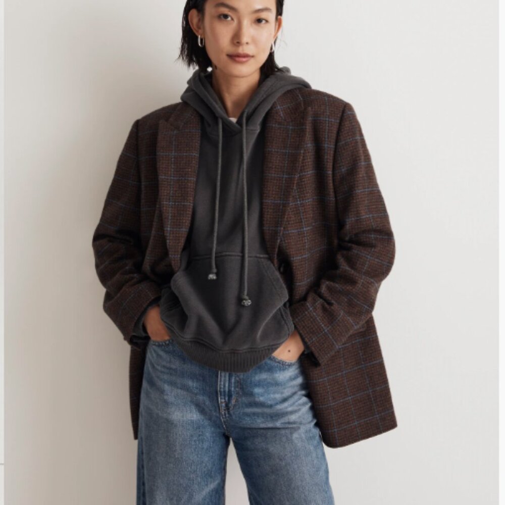 Madewell Bedford Oversized Blazer in Melissa Houndstooth Plaid